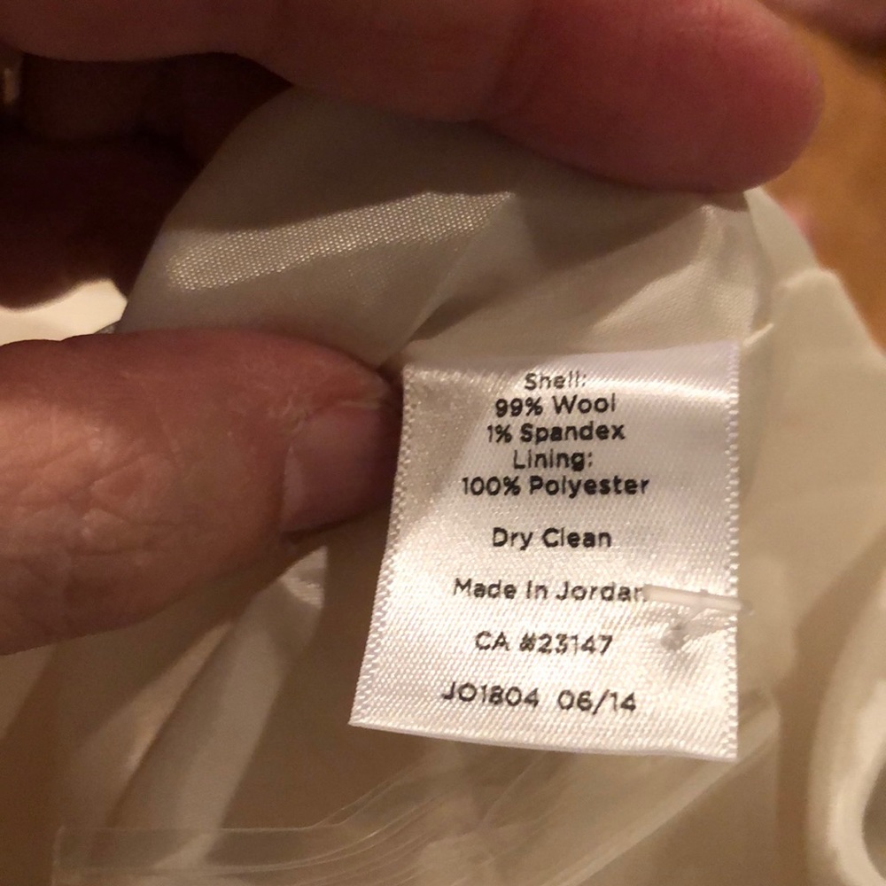 Talbots 4P winter white lined wool A line midi - Picture 6 of 6